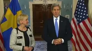 Secretary Kerry Delivers Remarks With Swedish Foreign Minister Wallstrom