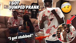 I GOT JUMPED PRANK ON GIRLFRIEND !! (SHE FREAKED OUT)😳