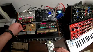 drum'n'bass fun with Behringer Model D & korg volca FM & PO-33