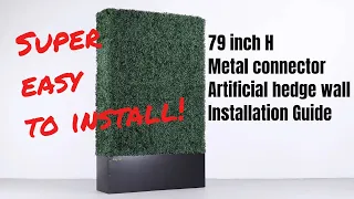 Fake green wall/Artificial boxwood hedge wall installation. 79 inch H with metal connector.