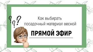 КАК ВЫБИРАТЬ ПОСАДОЧНЫЙ МАТЕРИАЛ ВЕСНОЙ?