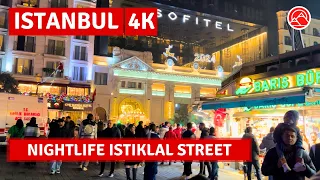 Istanbul 2024 Nightlife Istiklal Street Walking Tour|4k 60fps