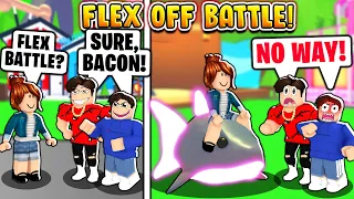 FLEX OFF BATTLE! NOOB WITH A *MEGA NEON* SHARK! (Roblox Adopt Me)