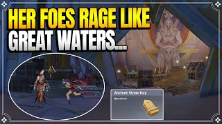 Her Foes Rage Like Great Waters... - Ancient Stone Key | World Quests & Puzzles |【Genshin Impact】