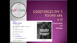 Codeforces Round 686 Div-3  A to D Solutions , Hindi