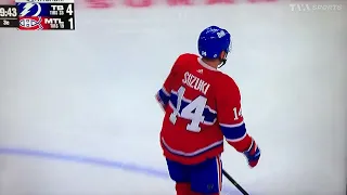 Nick Suzuki scores from a nice play made by Kaiden Guhle