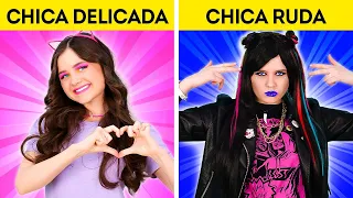 CHICA RUDA VS CHICA DELICADA || ¡Divertidas tendencias de TikTok! Buenos vs. malos de 123 GO! BOYS