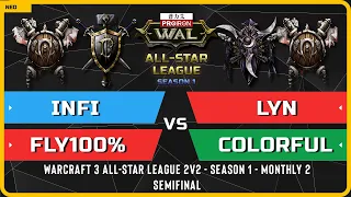 WC3 - Infi & Fly100% vs Lyn & Colorful - 2v2 Semifinal - Warcraft 3 All-Star League Season 1 M2