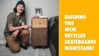 Building This Mid-Century Inspired Recycled Skateboards Nightstand! (Timelapse)