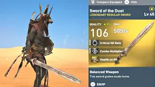 Assassin's Creed Origins - Sekhmet Level 48 Superboss HARD & BEST NEW SWORD of Duat (TRIAL OF GODS)