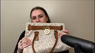 ASMR: Purse Collection & What’s in my Bag 🎀 Whispering, Leather & Strap Sounds, Gum Chewing