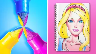 BARBIE & KEN ART BATTLE || Rich VS Broke Student Hacks & Creative Cheat Trick by 123GO! CHALLENGE