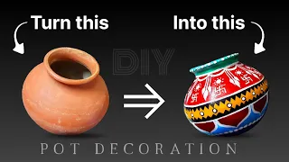 🪴 Easy Matki Decoration Idea | How to paint a pot at home | DIY Paint A Pot