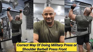 Correct way of doing Military Press or Shoulder Barbell Press Front |  #youtubevideo