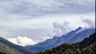 autumn in high mountains sochi russia krasnaya polyana timelapse