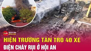 Hiện trường vụ cháy 40 xe điện du lịch tại Trường Cao đẳng Điện lực miền Trung | Tin24h