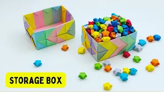 Cute DIY MINI PAPER STORAGE BOX / Paper Crafts For School / Paper Craft / Easy Paper  Box DIY #craft