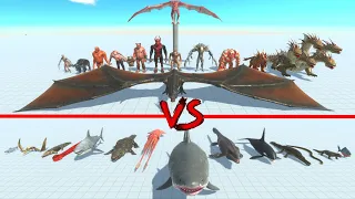 Fantasy and Infernal animals vs Reptiles and  Aquatics - Animal Revolt Battle Simulator