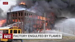 Crews Battle Massive Factory Fire In Jamestown