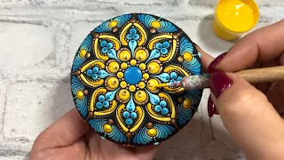 Dot Art Mandalastone Painting | Step by Step | Real Time | Satisfying Art Video