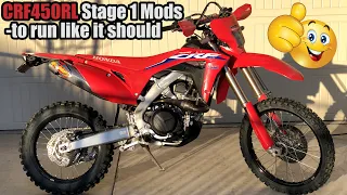 CRF450L Stage 1 Build