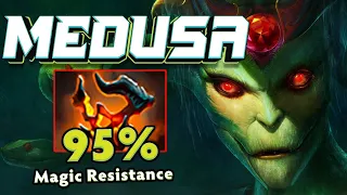 OMG 95% Magic Resist Medusa 48Kills🔥x3 Divine Rapiers + Daedalus Builds Dota 2