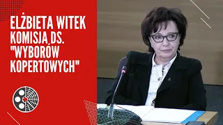 Elżbieta Witek - komisja ds. "wyborów kopertowych"