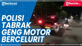 Viral Video Mobil Polisi Tabrak Geng Motor Bercelurit