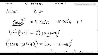 Knec Past Paper Revision Questions ( Expansion of cos4x using Demoivre's Theorem).