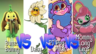 Bunzo Bunny vs Daisy vs PJ Pug-A-Pillar vs Mommy Long Legs | Beat Roller