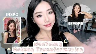 WonYoung Makeup Transformation 🤍💄  | MONGABONG