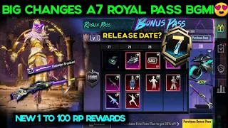 BGMI NEW ROYALE PASS DATE/ A7 ROYAL PASS 1 TO 100 RP REWARDS/A7 60UC VOUCHER/ BGMI NEW RP KAB AAYEGA