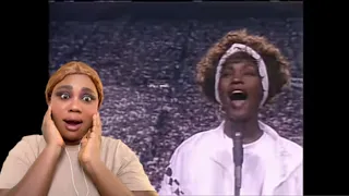 FIRST TIME REACTING TO | WHITNEY HOUSTON SINGING THE STAR SPANGLED BANNER