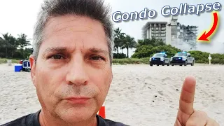 Live At Miami Condo Collapse Building. Its On Fire!