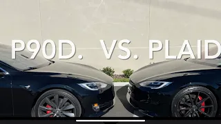Tesla Model S Plaid vs. P90D.. is it even CLOSE??