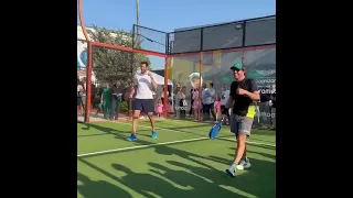 Del Potro y Fernando Alonso, jugando pádel en Miami