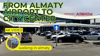 How to get from Almaty airport to city center by bus 4K video