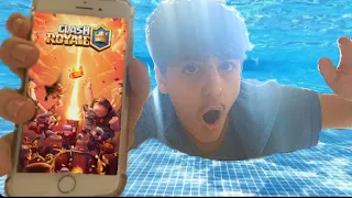 Beating clash royale UNDER WATER