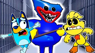 Kickin Chicken & Bluey ESCAPE Huggy Wuggy Prison!