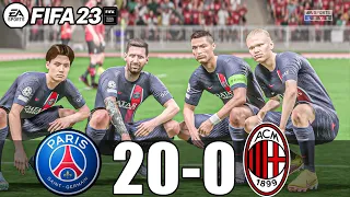 FIFA 23 - MESSI, RONALDO, MBAPPE, NEYMAR, ALL STARS | PSG 20-0 AC MILAN