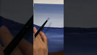 How to draw a sea landscape. Acrylic painting techniques.