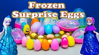 Opening Frozen Elsa and Anna Surprise Eggs with the Assistant
