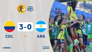 COLOMBIA vs. ARGENTINA [3-0] | RESUMEN | CONMEBOL SUB17 FEM | FASE DE GRUPOS