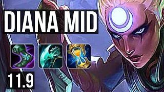 DIANA vs SYLAS (MID) | 8 solo kills, 16/2/7, Legendary, 600+ games | EUW Diamond | v11.9