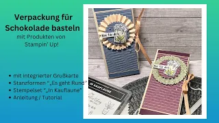 Schokoladen-Verpackung mit Karte 💚 Gutscheinverpackung zum Geburtstag 💚 Rosetten 💚 Stampin‘ Up! 💚#67