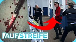 PANIK auf der Wache! 🔪🩸 Mann stürmt mit blutigem Messer auf's Revier! | 1/2 | Auf Streife | SAT.1