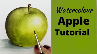 HOW TO PAINT AN APPLE WITH WATERCOLOR  - Realistic apple in watercolour, suitable for beginners