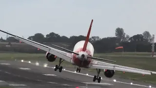 CRAZY 💨✈️ WINDY LANDINGS at Birmingham Airport ( BHX )