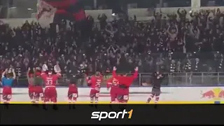 Nach Spielverlegung: Eintracht-Fans feiern irre Party beim Eishockey | SPORT1 More