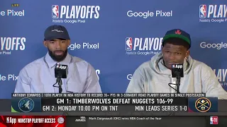 Mike Conley & Anthony Edward POSTGAME INTERVIEWS | Minesota T-Wolves beat Denver Nuggets 106-99